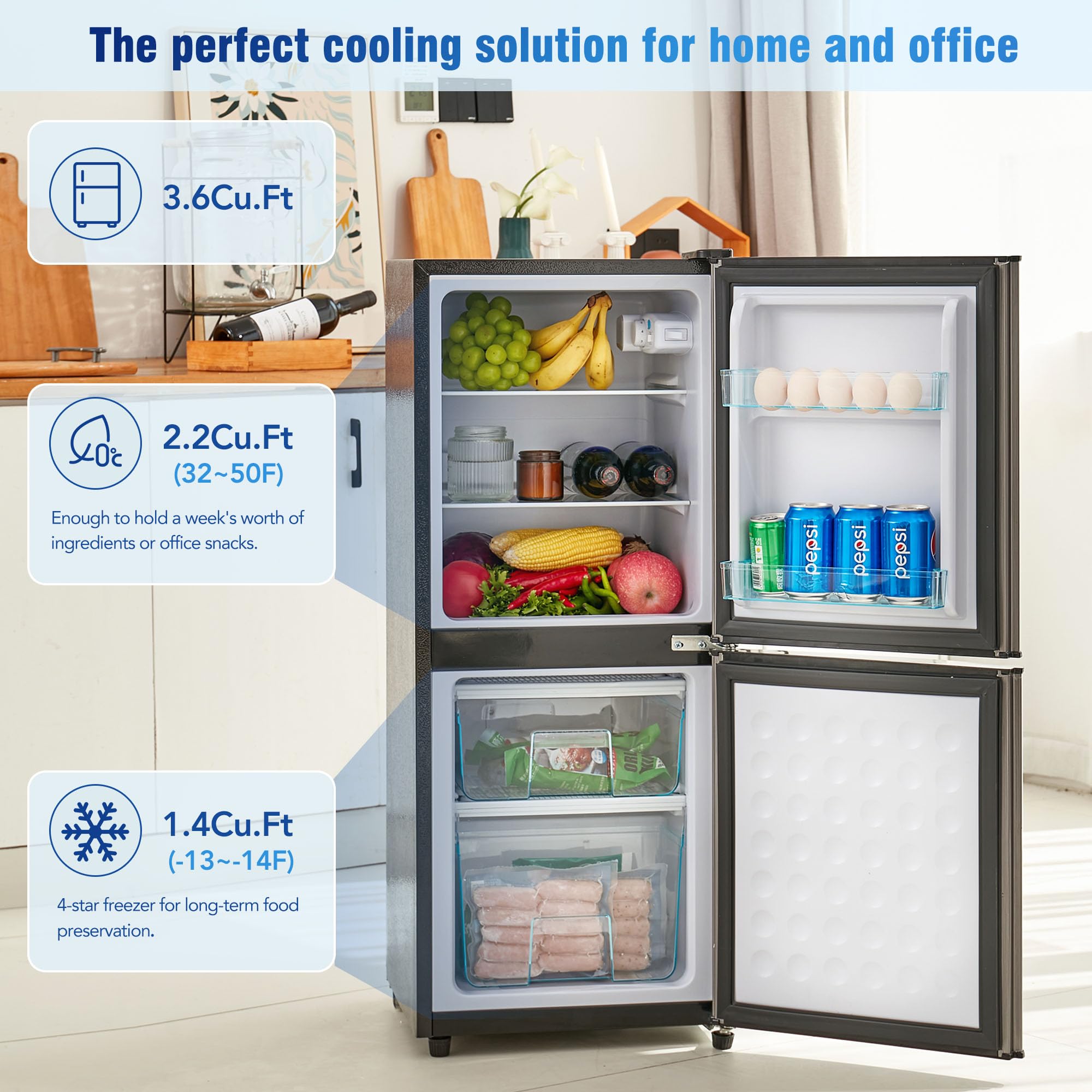 zone 冷蔵庫 Amazon.com: Dual Zone Fridge with Freezer, 3.6 Cu.Ft Mini
